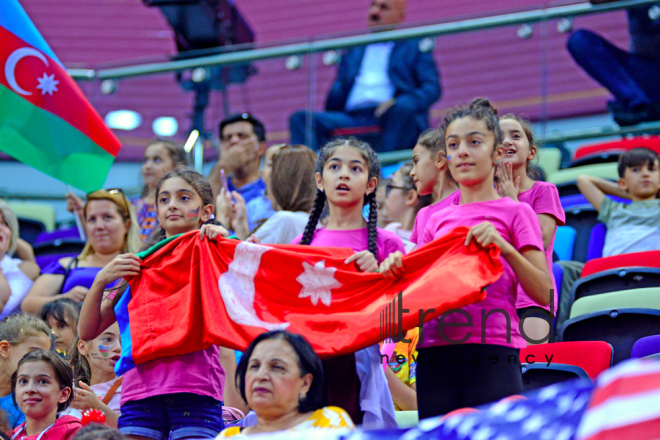 Rhythmic Gymnastics World Championships in Baku – holiday for spectators.Azerbaijan, Baku, September 19  2019